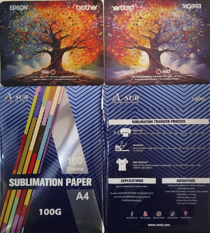 ASUB, A4 100gsm Sublimation paper R149.00
